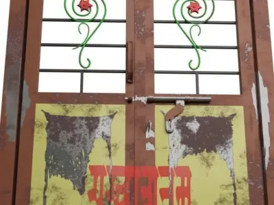 Metal Door Free low-poly 3D model