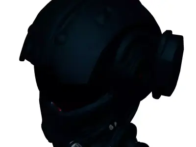 Futuristic Combat SciFi Helmet Low-poly 3D model