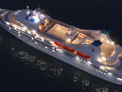90s Luxury Cruiseship Legend - High Detail 3D model