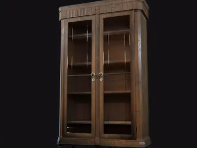 Decorative wooden oldschool cupboard Low-poly 3D model