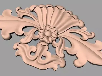 Door flower relief model STL format for CNC carving E485 3D model