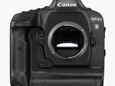 Canon EOS-1D X Mark II DSLR camera Low-poly 3D model