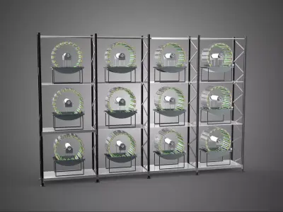 VERTICAL SHELF RACK TRAY ROTARY HYDROPONIC PLANT GARDEN TOWER 3D model