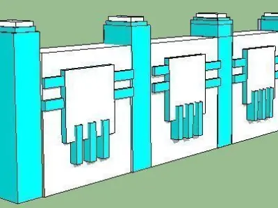 HOUSE BOUNDARY WALL LATEST DESIGN 3D model