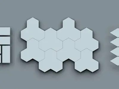 Brick Tiles IMM Brush Pack for Zbrush Low-poly 3D model