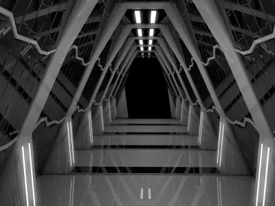 Sci Fi Corridor Futuristic 3D model