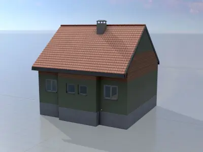 Modern single-family house version 6 R Low-poly 3D model