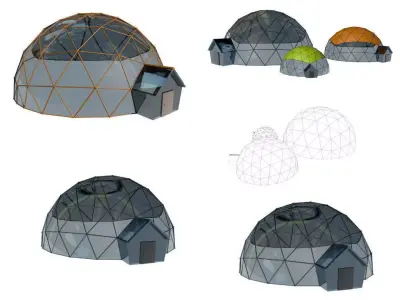 Geodesic Houses 3D model