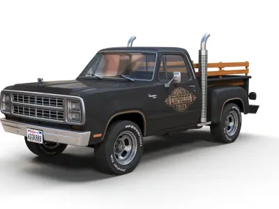 1979 Dodge Midnight Express truck Low-poly 3D model