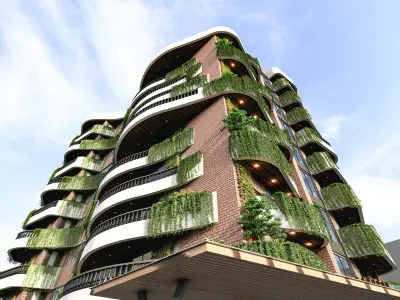 MODERN APARTMENT BUILDING 3D model