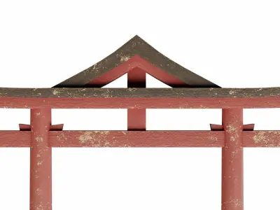 Torii gate  Low-poly 3D model