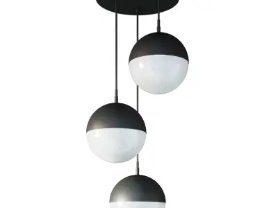 Pendant lamp copper light black pendant 3 3D model