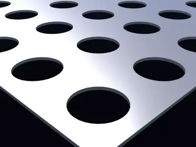 Perforated panel with 28 percent opening 25O68 3D model