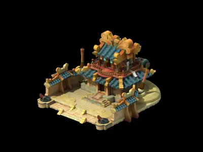 Cartoon Fantasy Architecture 3D model