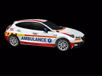 Modern Hatchback Ambulance Low-poly 3D model