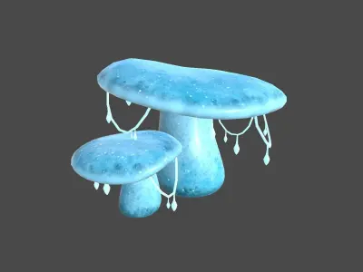 Fantasy Mushroom C02 Blue - Scene Backdrop Design Low-poly 3D model