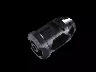 Muzzle brake industrial part  mechanical 3D model