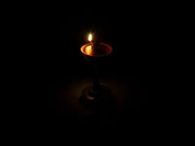 Indian Traditional Lamp 3D Single Flame animation for Blender UE 3D model