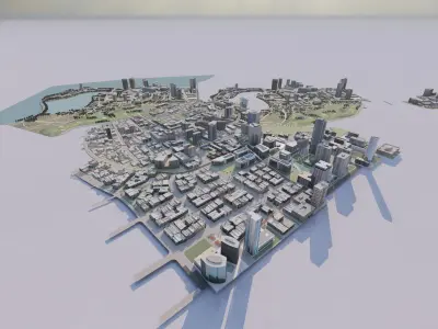 modern city- urban 3D model get