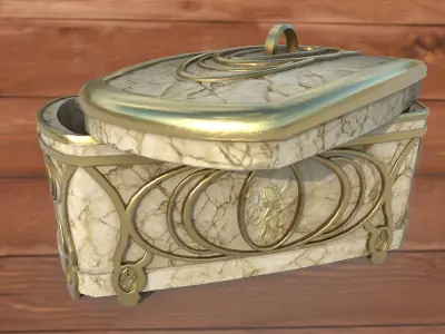 Vintage retro jewelry box PBR low-poly 3D model 3D Model Pack