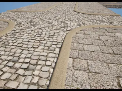 Modular Road Low-poly 3D model purchase