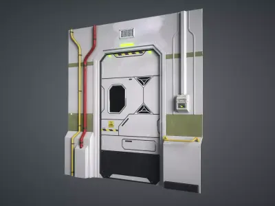 Lab Sci Fi Door Low-poly 3D model