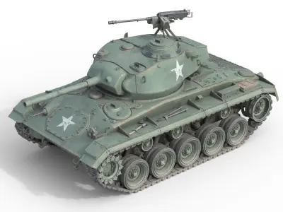 M24 Chaffee American Light Tank Low-poly 3D model