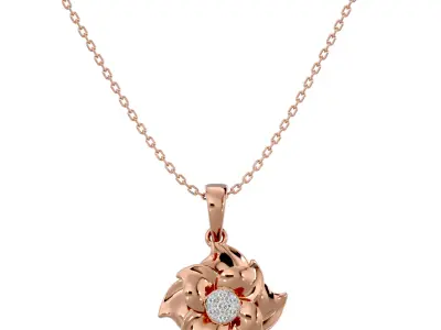 Light Minimalist Diamond Ring Earrings Pendant Set 3D print model