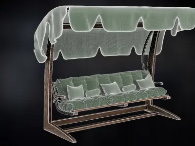 Garden Swing Low-poly 3D model