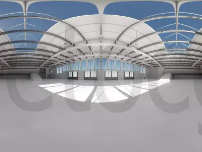 HDRI - Industrial Hangar Hall Interior 5 Texture