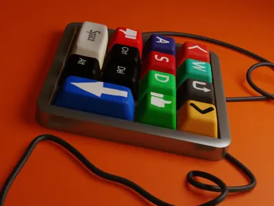 Three-dimensional model of a mini keyboard 3D model