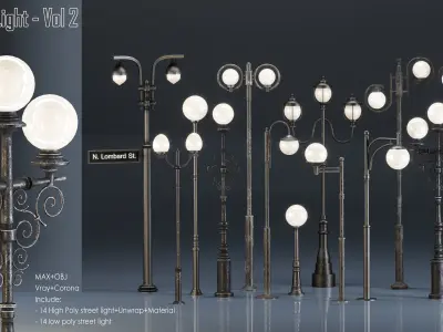 Exterior Light- Vol 02 Low-poly 3D model