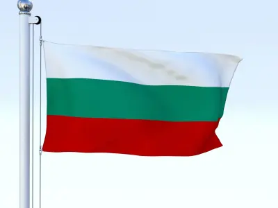 Animated Bulgaria Flag Low-poly 3D model