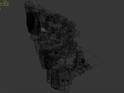 Stone Fallen Land - Stone Road Aisle 02 3D model