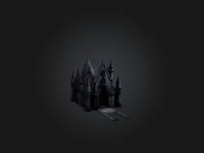 Realistic Vampire Castle Model Low-poly 3D model