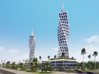 TWIN SKYSCRAPERS 3D model