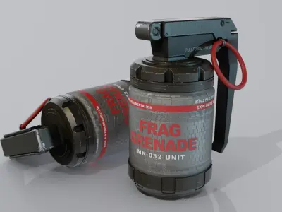 Sci-Fi Frag Grenade - Game Ready Low-poly 3D model
