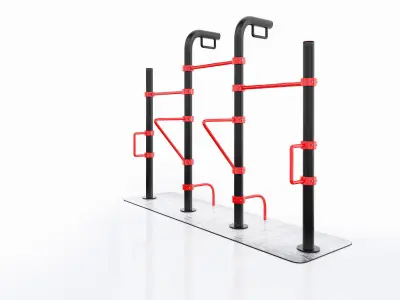 outdoor street fitness workout equipment 3D model