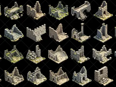 124 Transparent Fantasy Ancient Ruins Texture