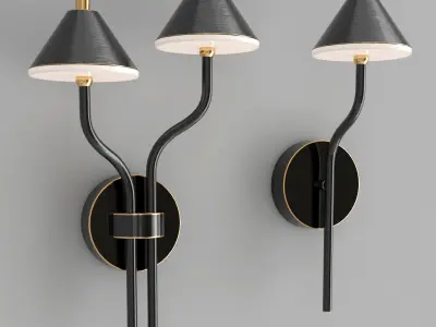 GENRE two sconces in gold 3D model