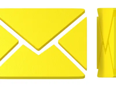 Message Letter Icon yellow 3D model