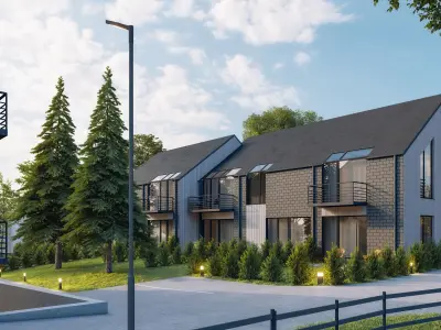 House with pond  Archicad  lumion 12 3D model