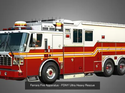 Ferrara Fire Apparatus - Fire Trucks  4 in 1 3D Model Pack