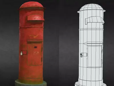 Indian post box old FREE  Low-poly 3D model