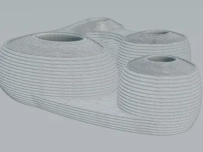 Galaxy Soho Building by Zaha Hadid Low-poly 3D model