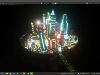 Low poly Domed city Free 3D model