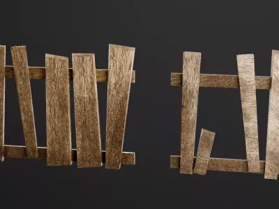 Wooden fence Game Assets item7 Low-poly 3D model
