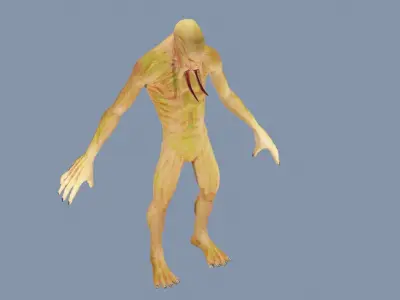 Zombie alien Low-poly 3D model