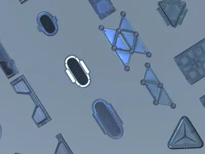 Sci-fi Meshes and Textures pack 3D model