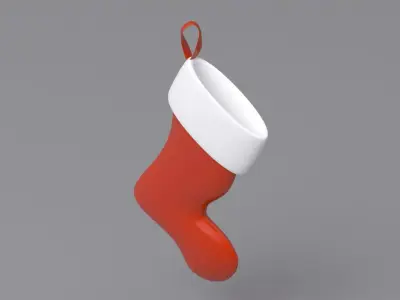Christmas Stockings Red 3D model